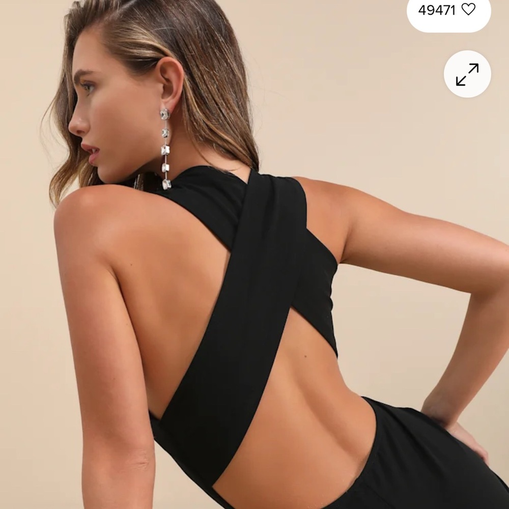 Lulu's Chic Black Backless Dress